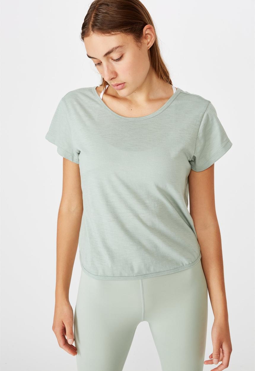 Cotton On - Lifestyle twist back T-shirt -washed aloe
