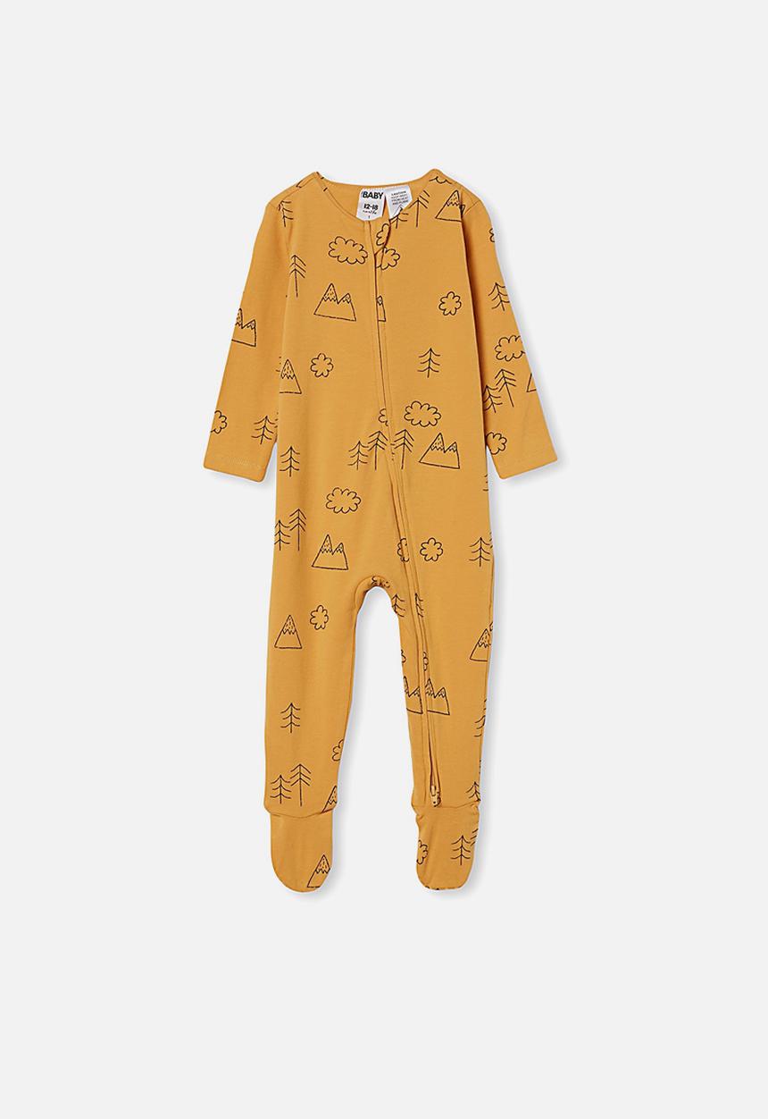 Cotton On - The long sleeve zip romper - vintage honey & winter wilderness