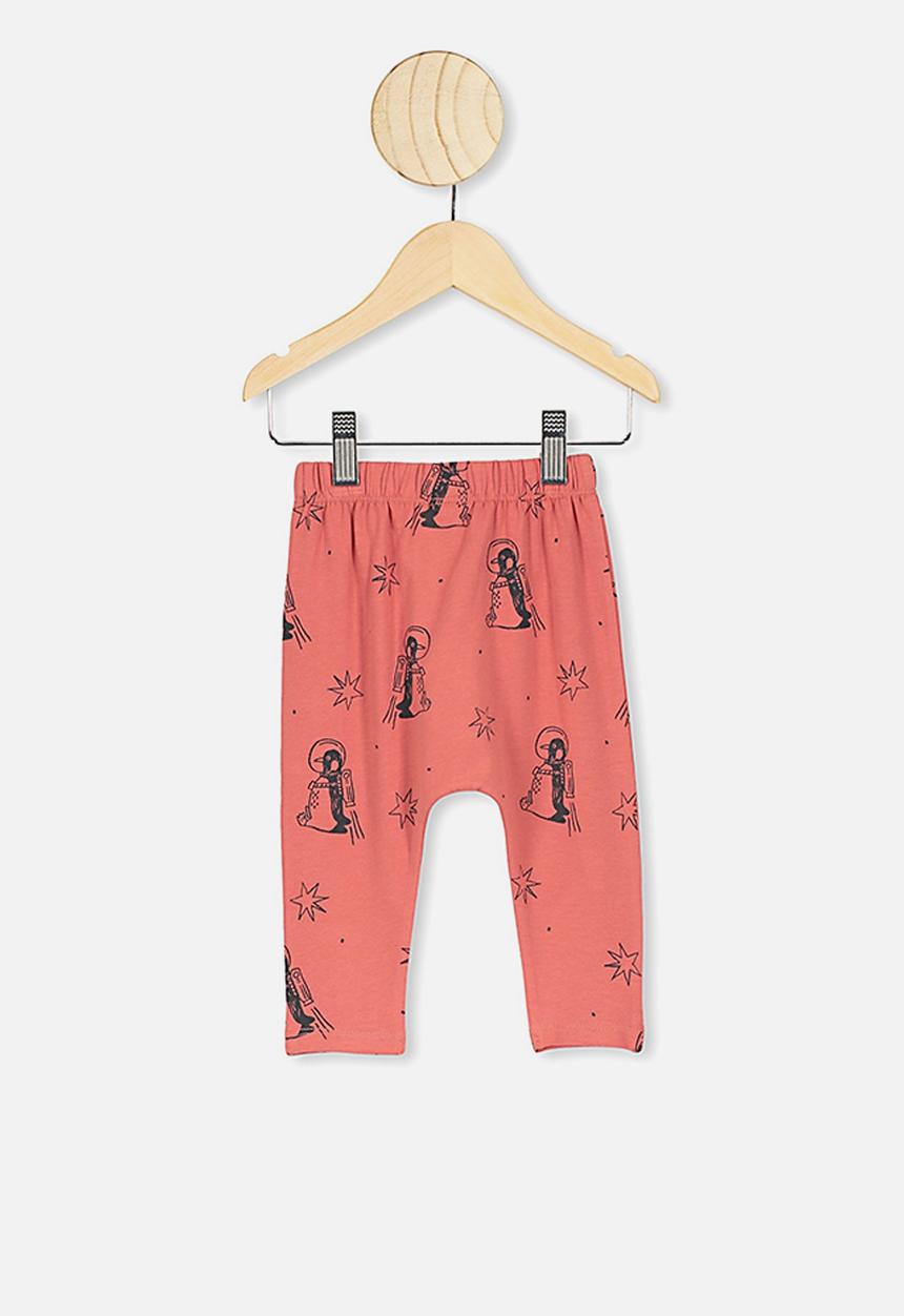 Cotton On - The legging - red brick/penguin astronaut