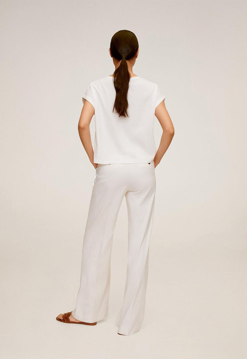 MANGO - T-shirt chalacro - white