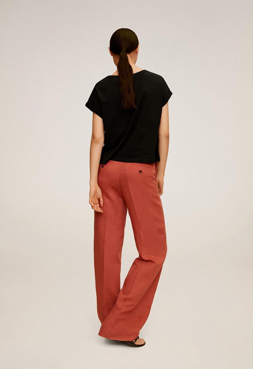 MANGO - T-shirt chalacro - black