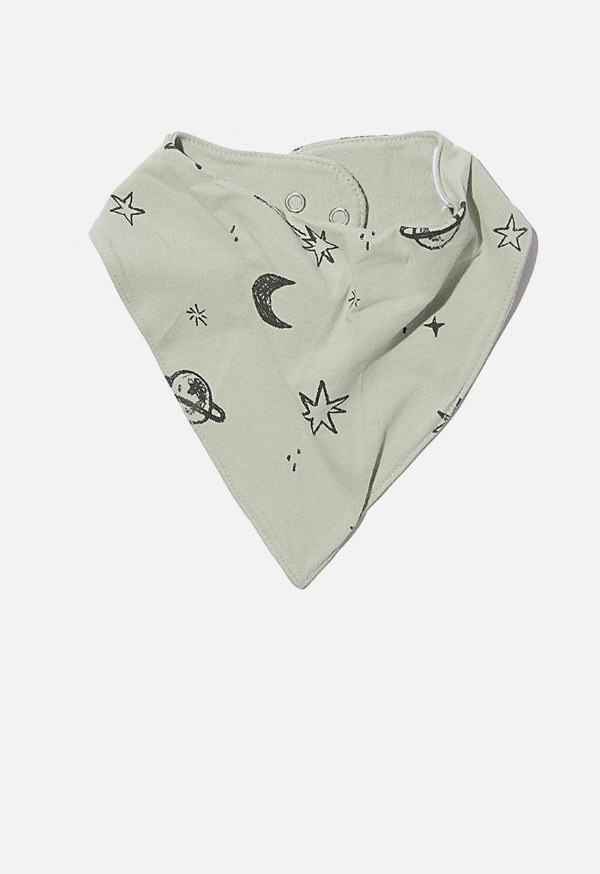 Cotton On - The kerchief bib - stone green/galaxy