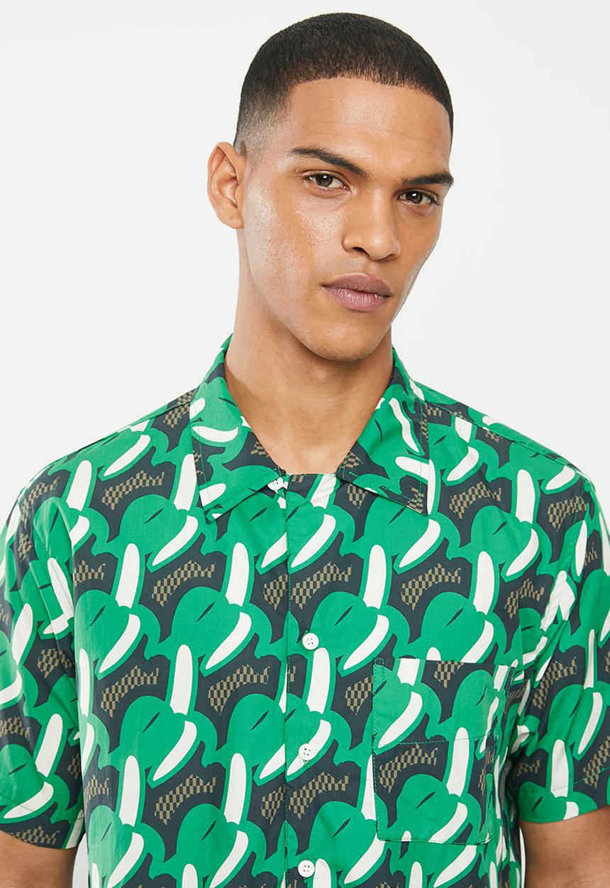 Mami Wata - Mami banana shirt - looser fit - green & brown
