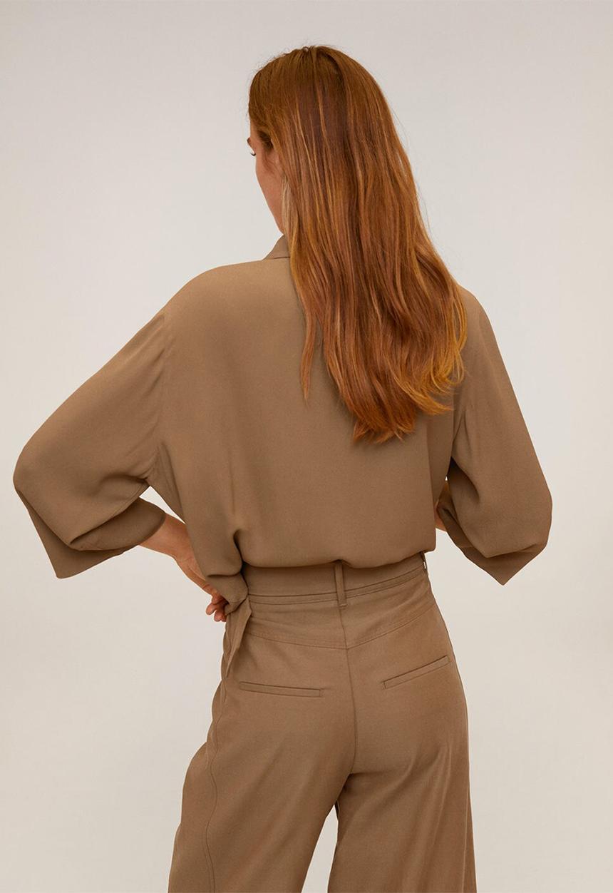 MANGO - Shirt leasle - brown