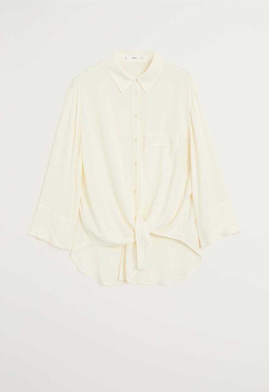 MANGO - Shirt leasle - white