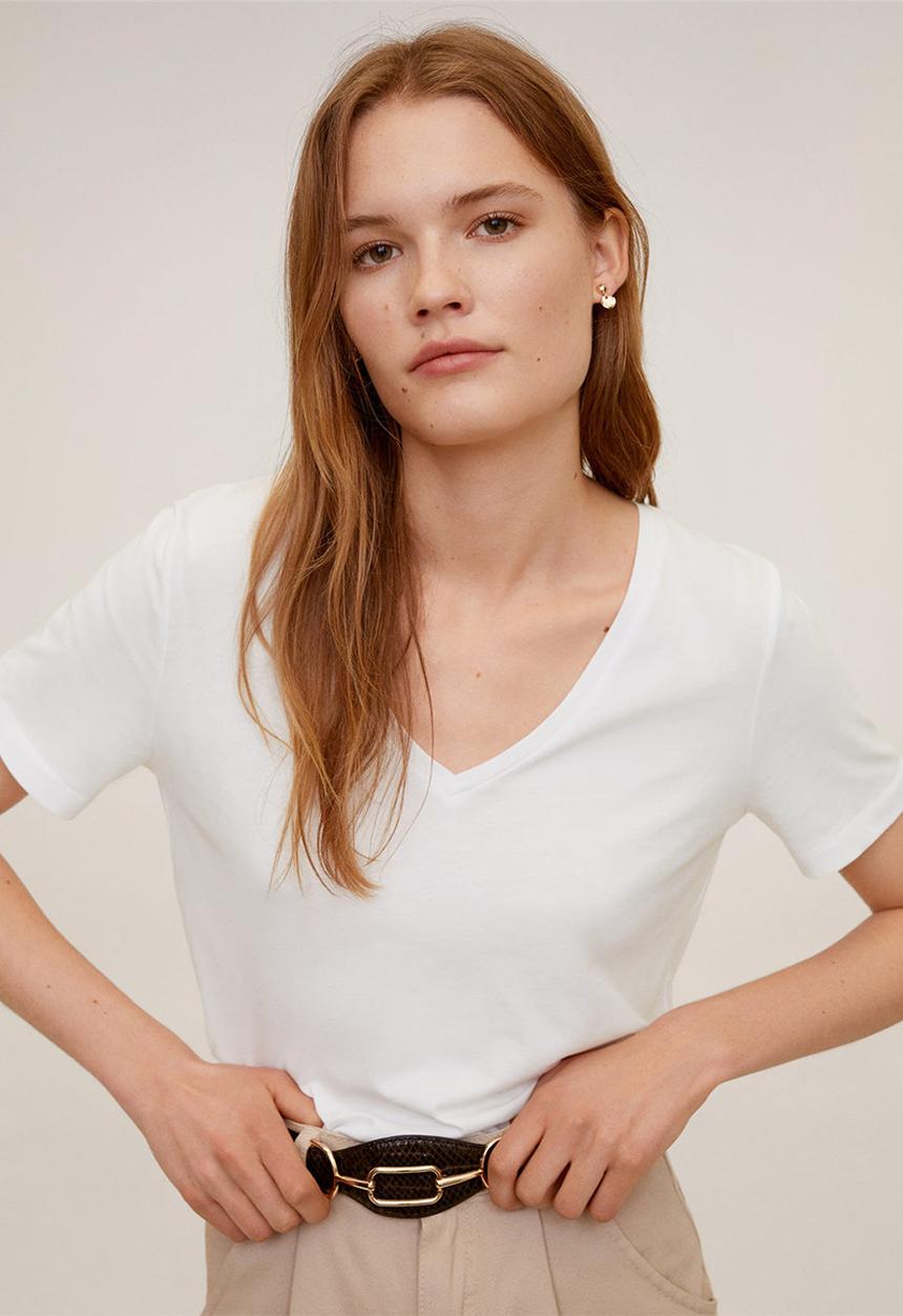 MANGO - T-shirt chalapi - white