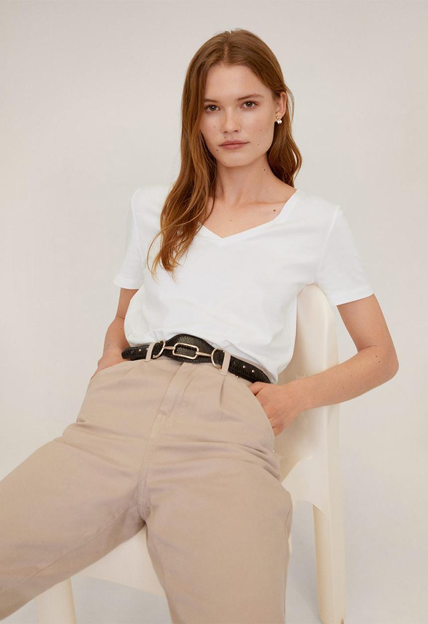MANGO - T-shirt chalapi - white