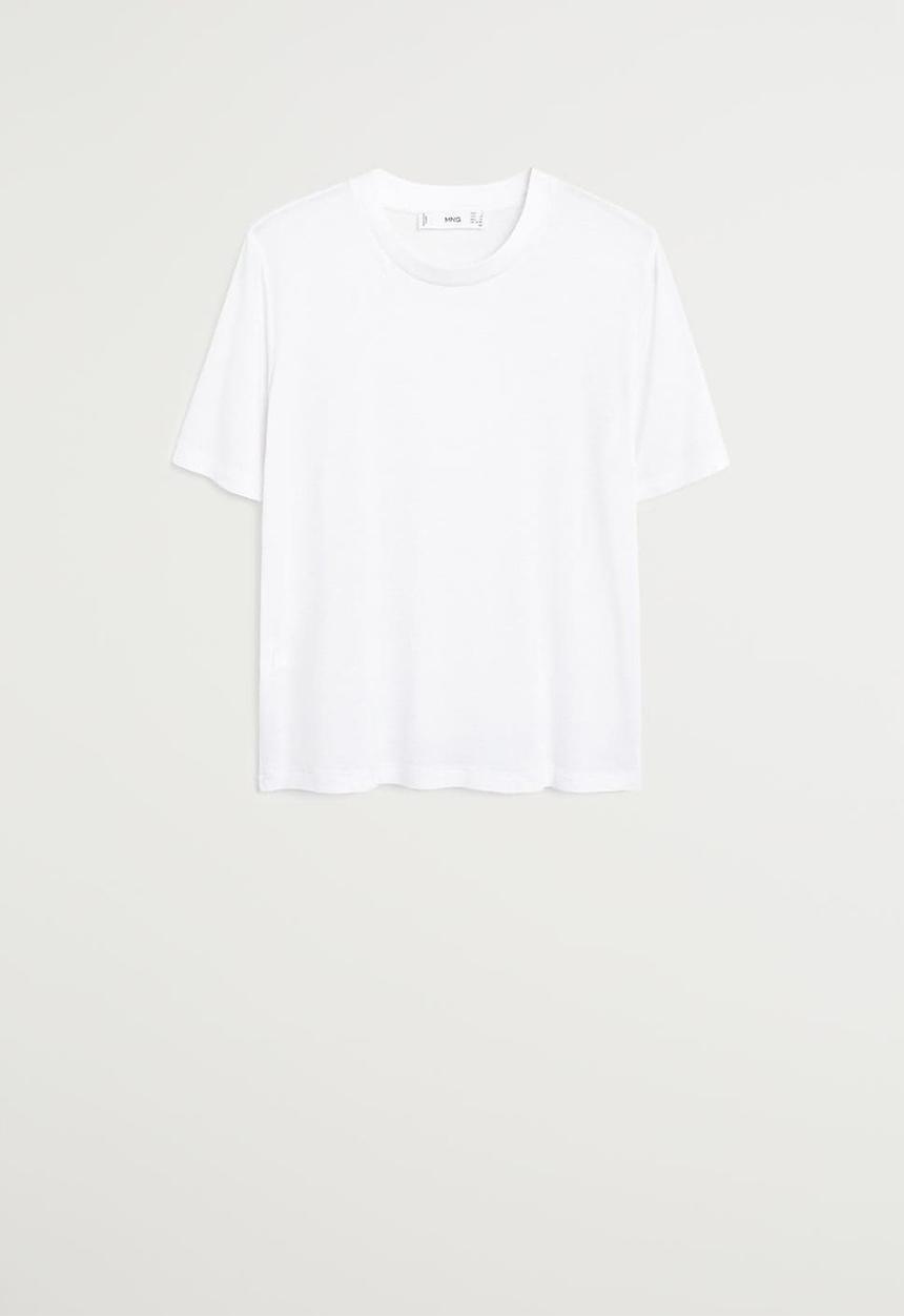 MANGO - T-shirt ribor - white