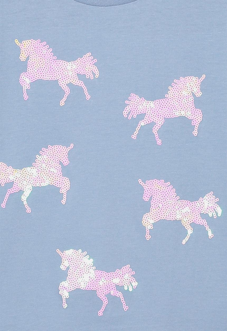 Cotton On - Stevie short sleeve  embellished tee - blue & pink 