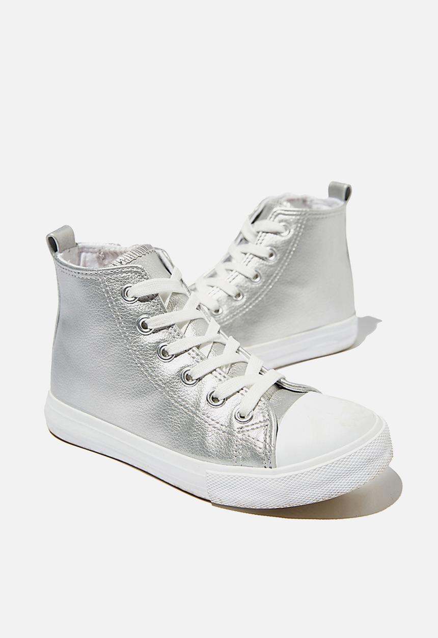 Cotton On - Classic high top trainer - silver metallic
