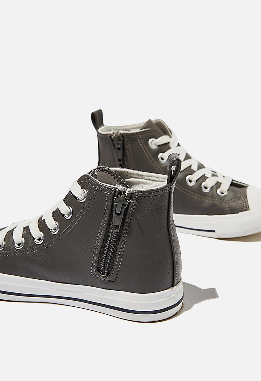 Cotton On - Classic high top trainer - grey smooth