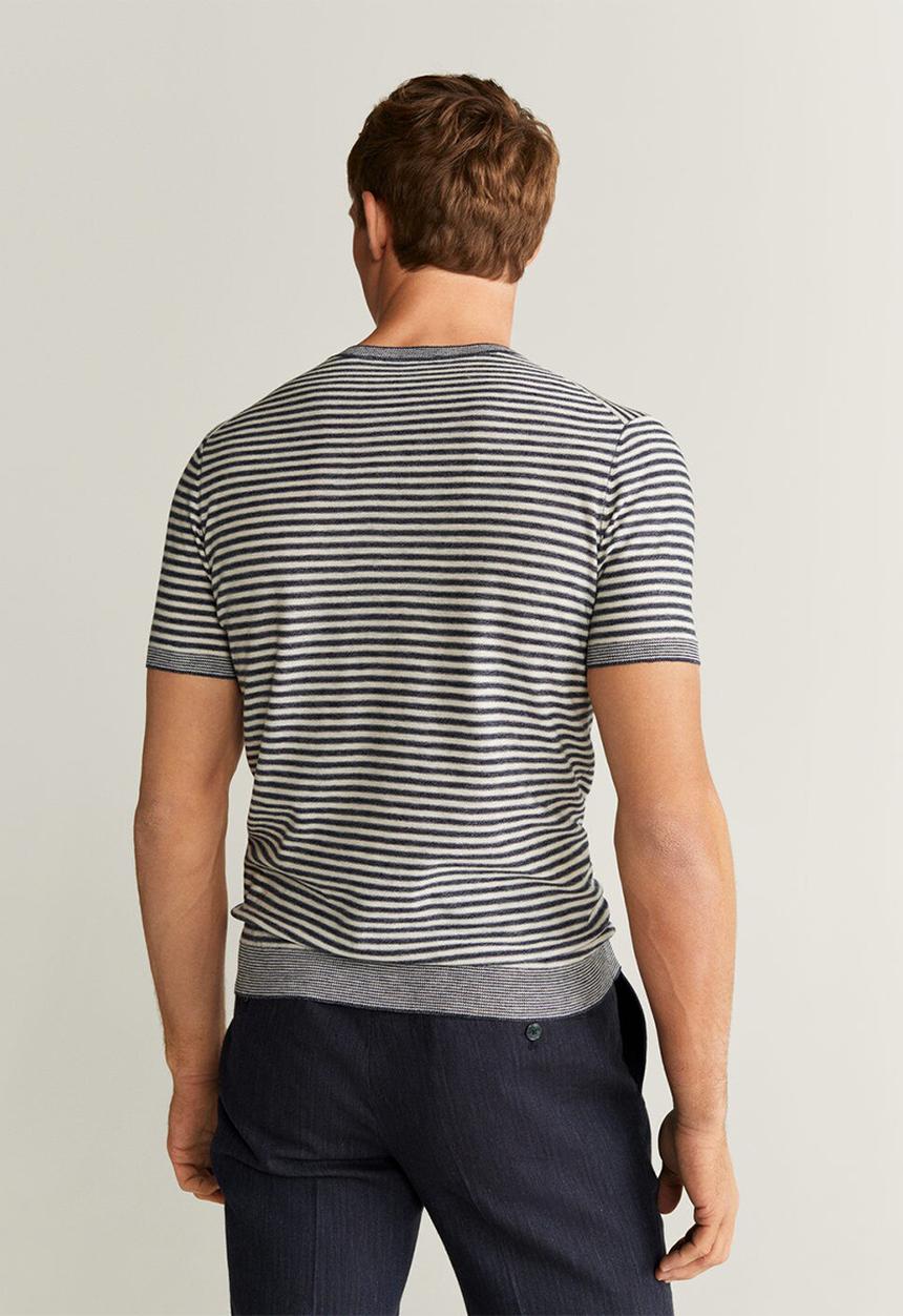 MANGO - Andrew sweater - navy & white