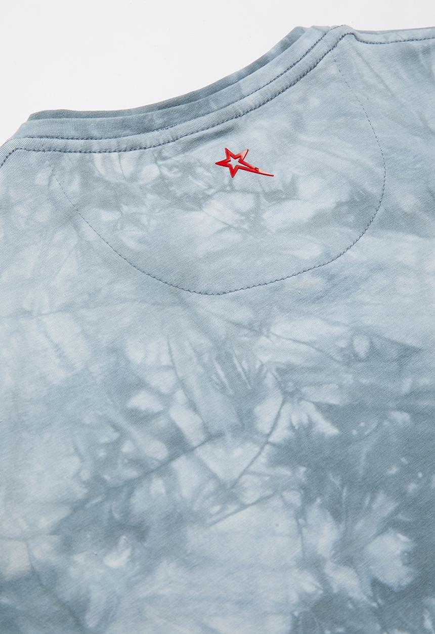 SOVIET - B lowell crew fashion print short sleeve tee - light blue