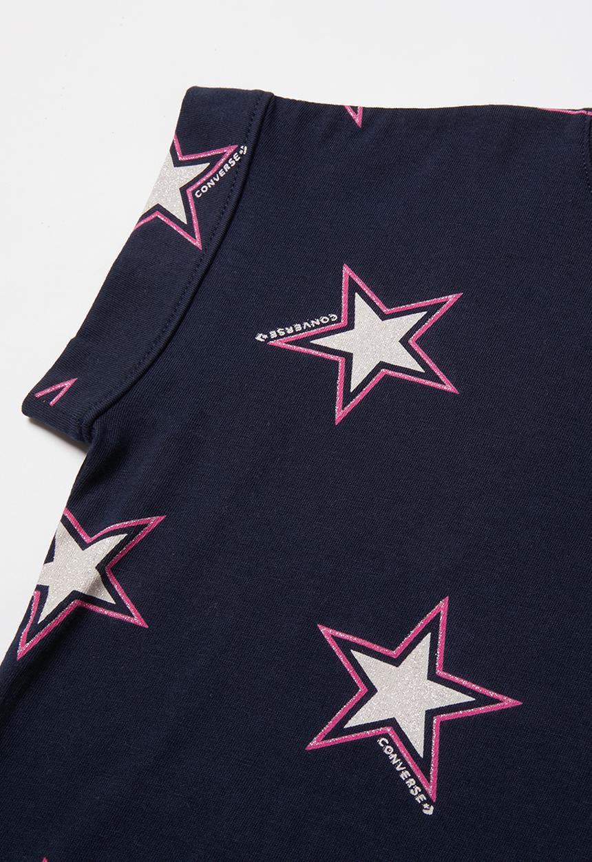 Converse - Converse all over print boxy knit top - navy & pink