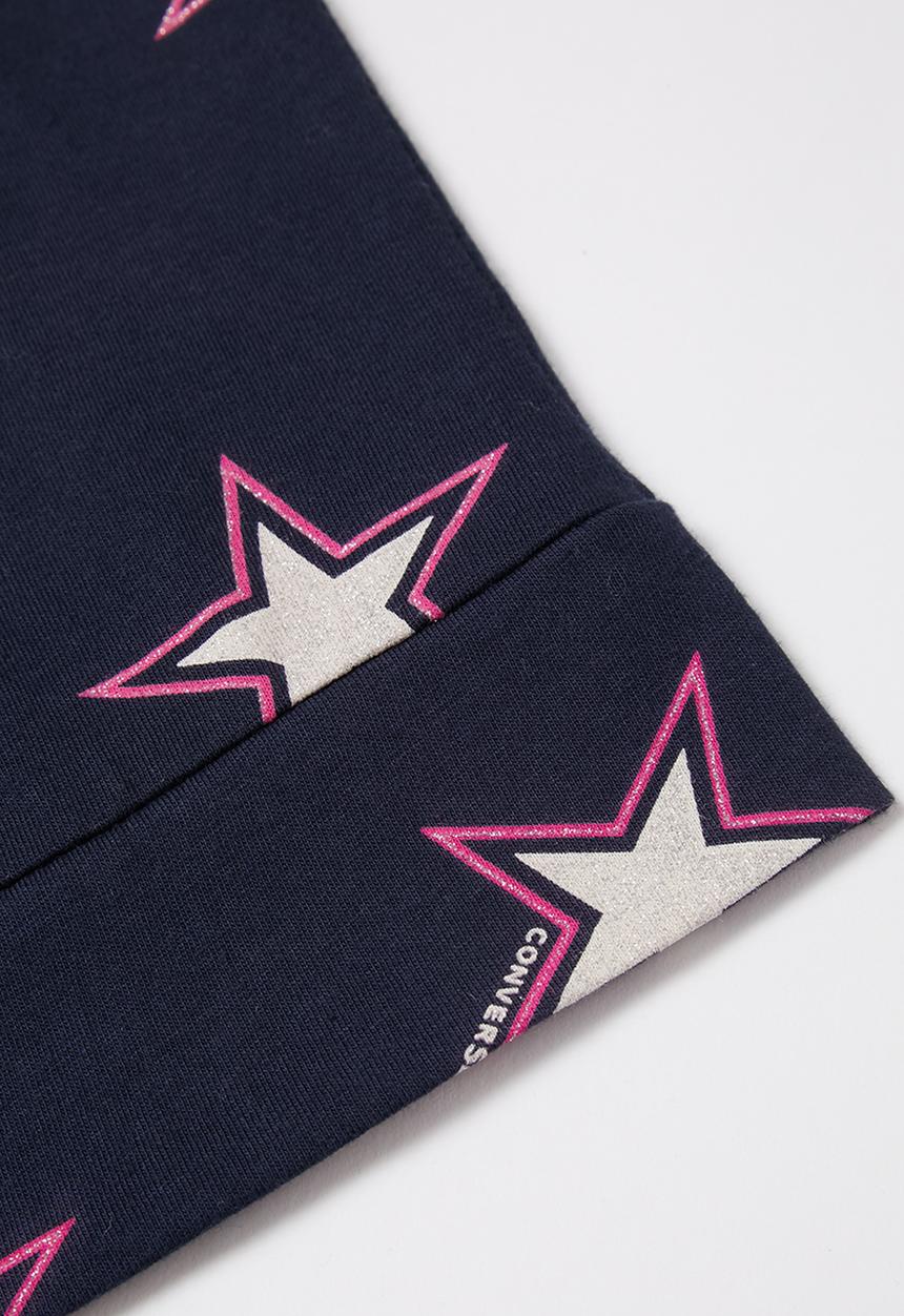 Converse - Converse all over print boxy knit top - navy & pink