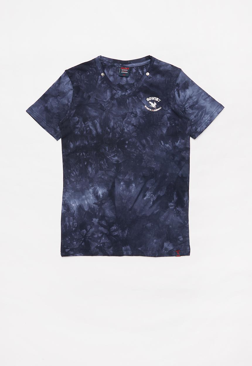 SOVIET - B lowell crew fashion print short sleeve tee - navy