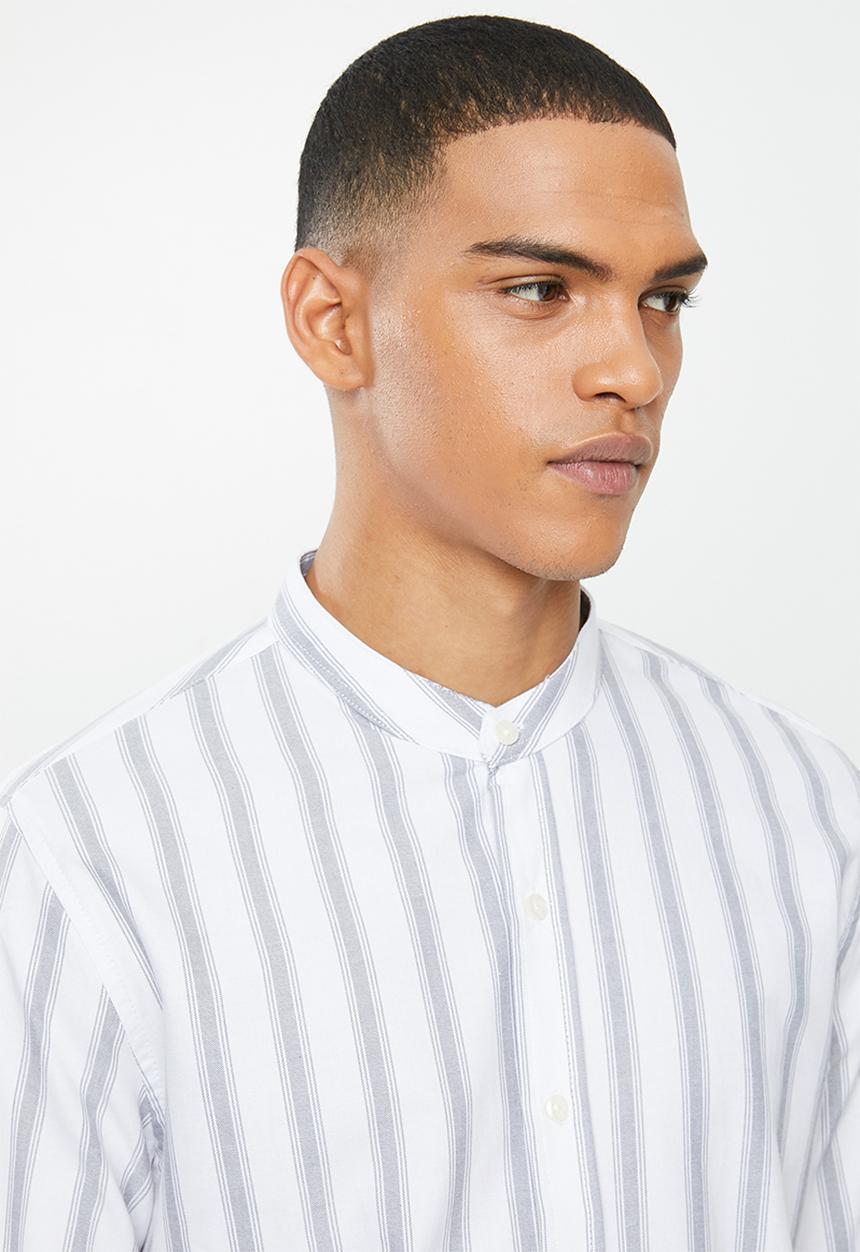 Brave Soul - Raffael shirts - grey & white 