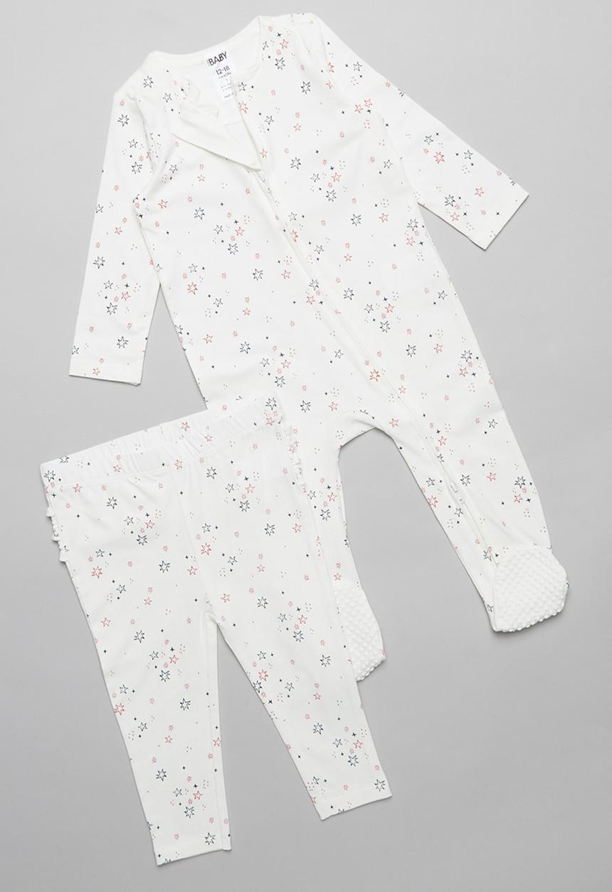 Cotton On - Bundle romper, legging, headband & bib - multi