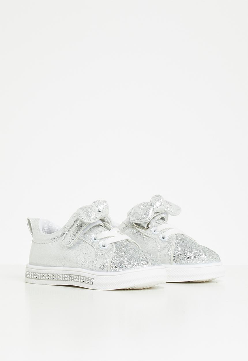 Pop Candy - Girls glitter detail sneaker - silver