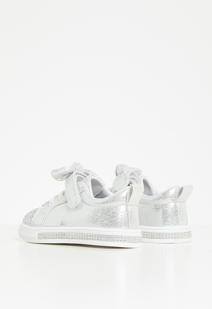 Pop Candy - Girls glitter detail sneaker - silver