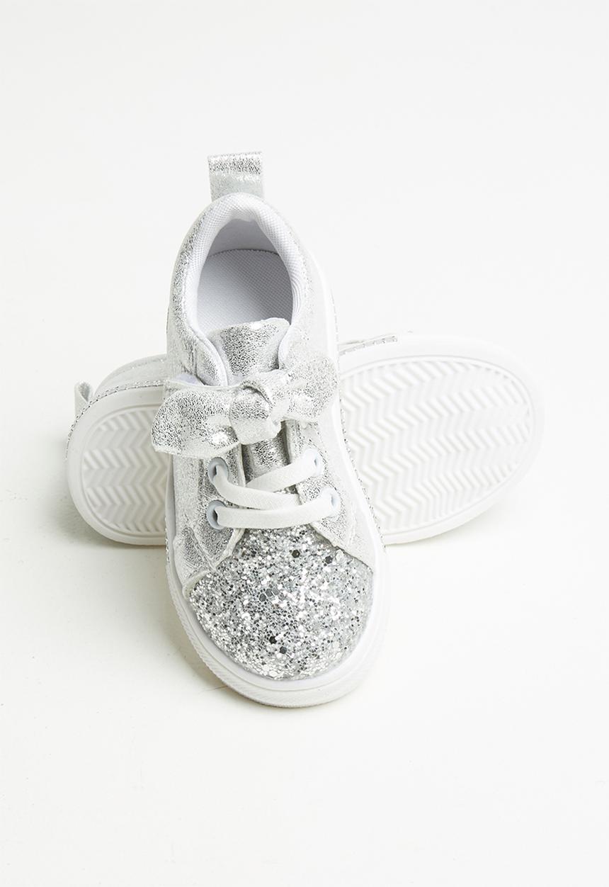 Pop Candy - Girls glitter detail sneaker - silver