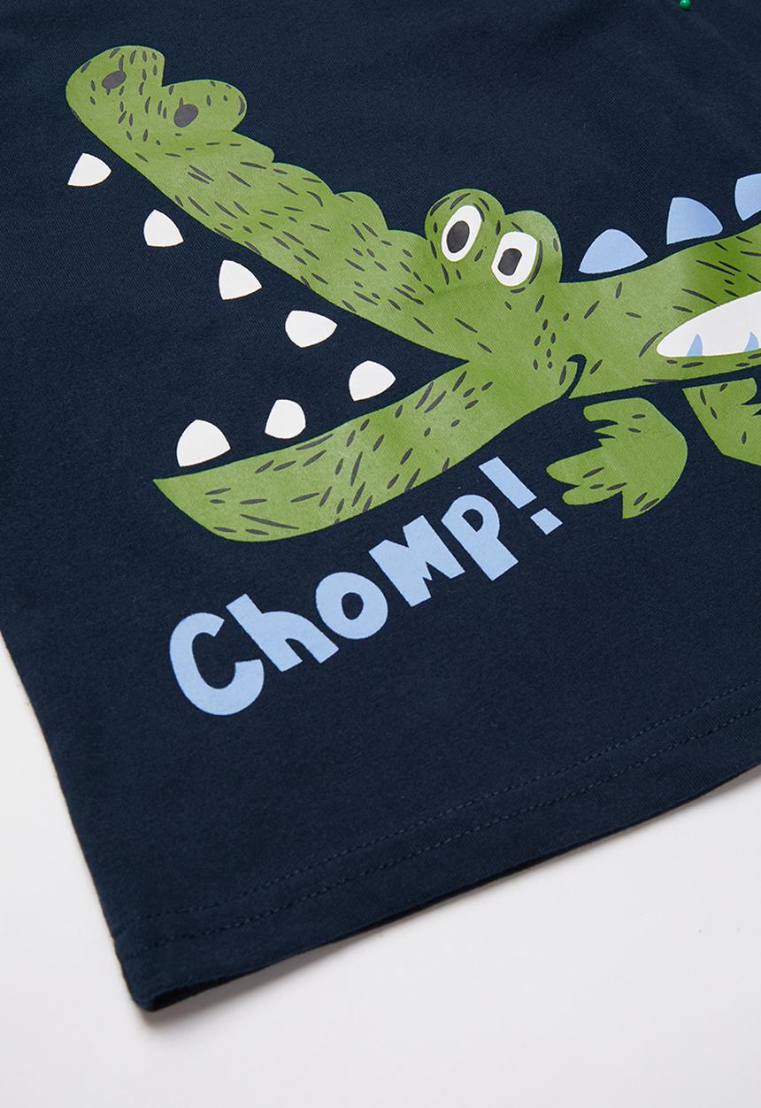 Pop Candy - Boys crocodile tee - navy & green