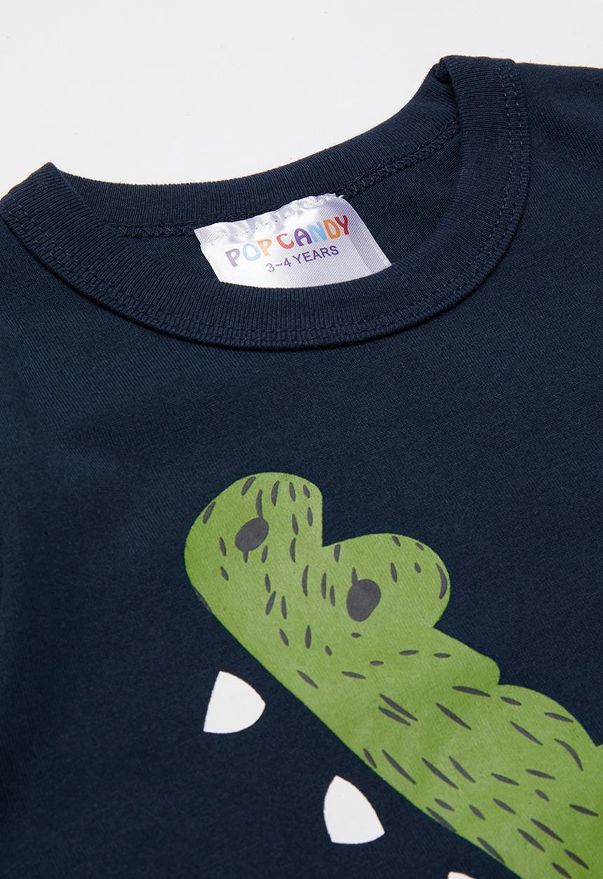 Pop Candy - Boys crocodile tee - navy & green