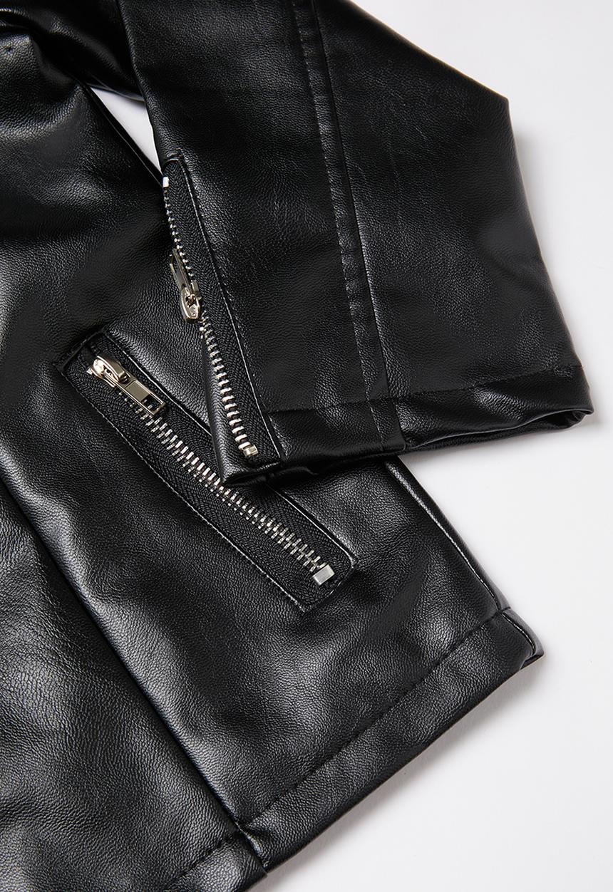 Pop Candy - Girls pu leather jacket - black