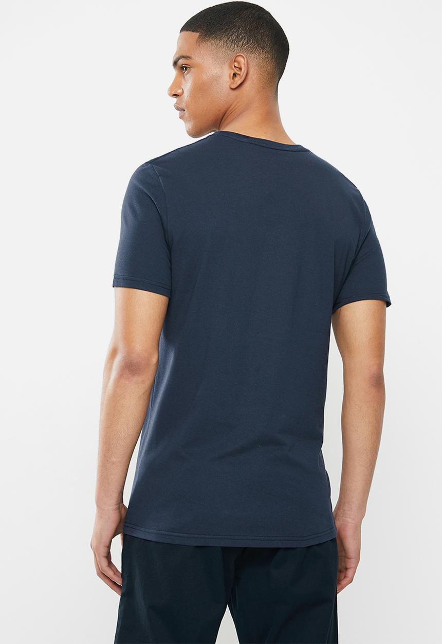 Original Penguin - Stripey box stamp T-shirt - navy