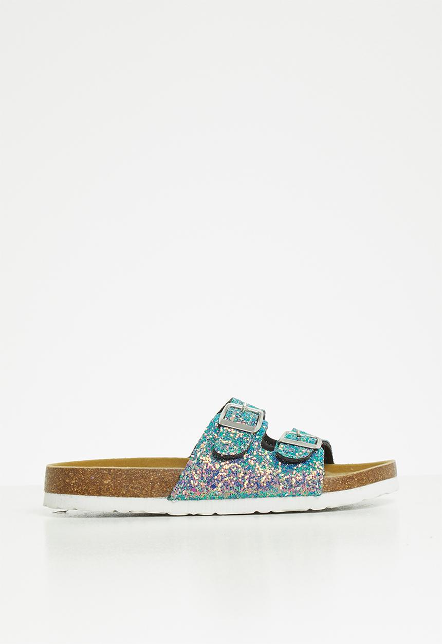 Pop Candy - Girls slip on glitter sandal - blue
