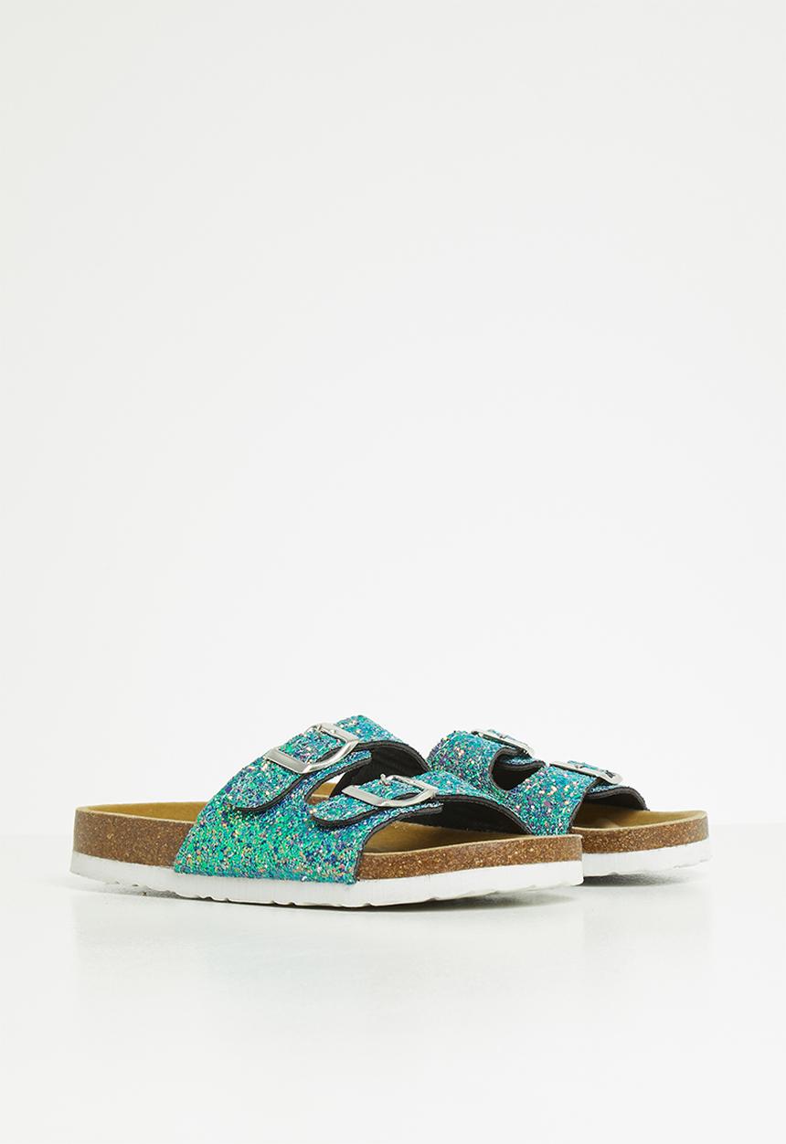 Pop Candy - Girls slip on glitter sandal - blue
