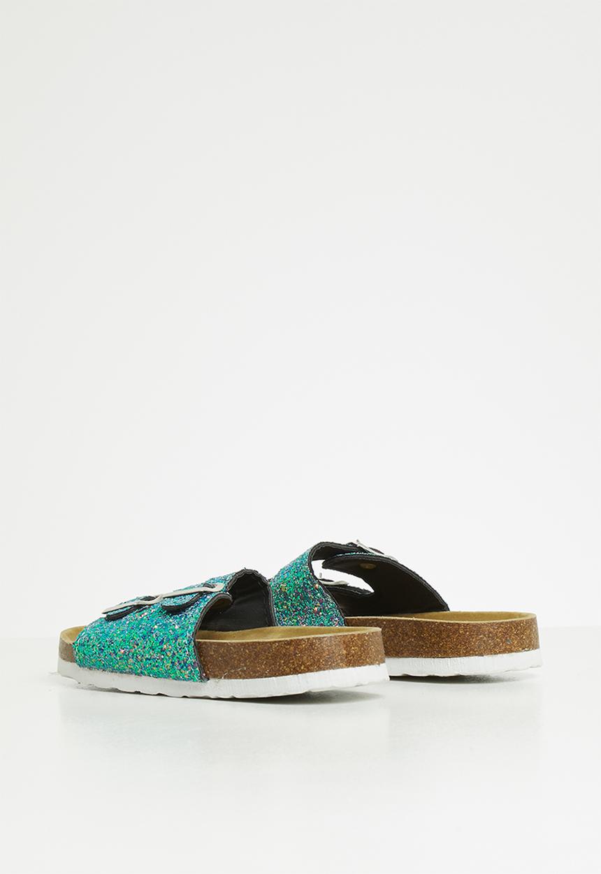 Pop Candy - Girls slip on glitter sandal - blue