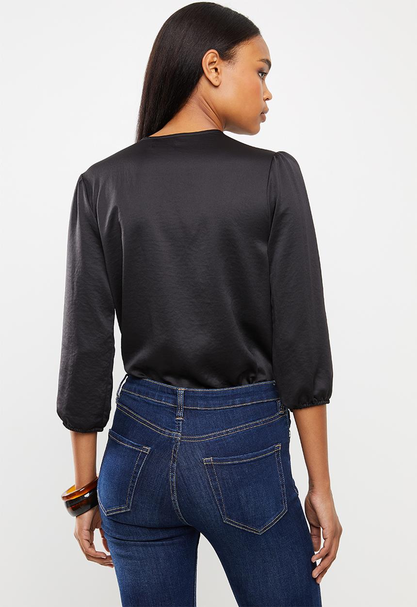 edit - Wrap bodysuit - black