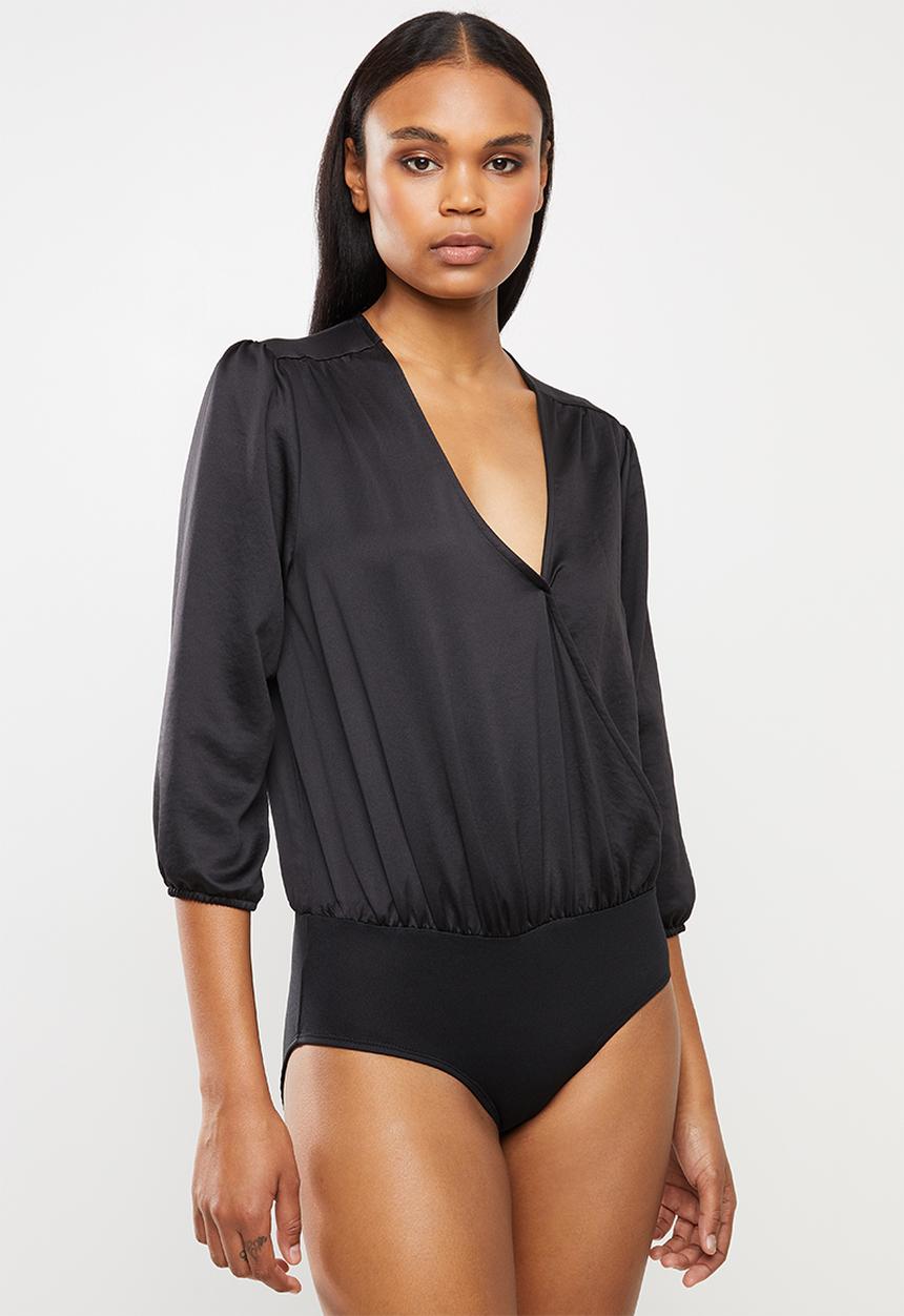 edit - Wrap bodysuit - black