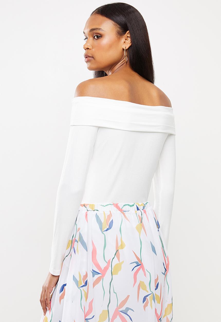 edit - Bardot off-the-shoulder top - milk