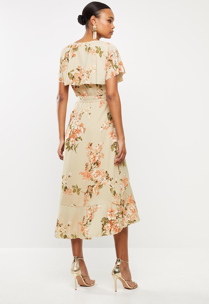 Missguided - Wrap overlay midi dress floral - multi