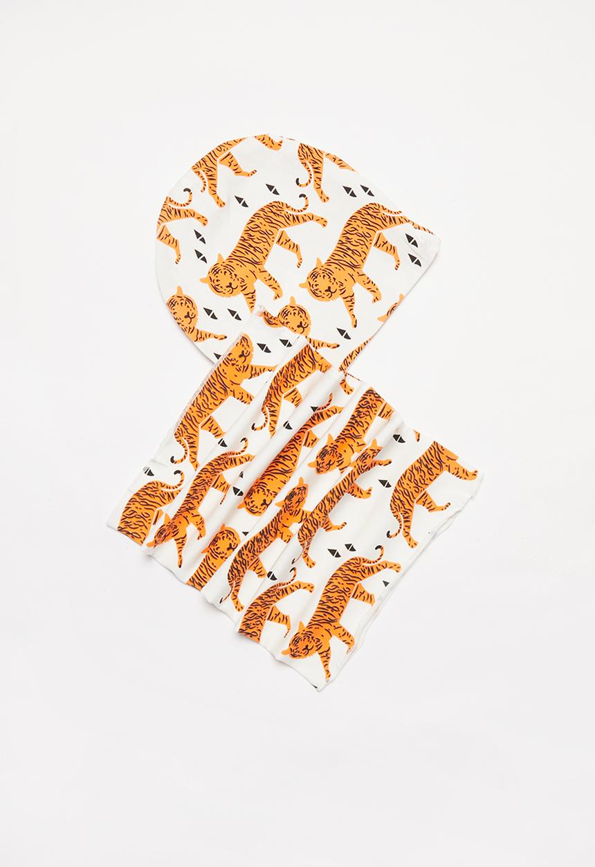 Pop Candy - Beanie & snood set - orange & white