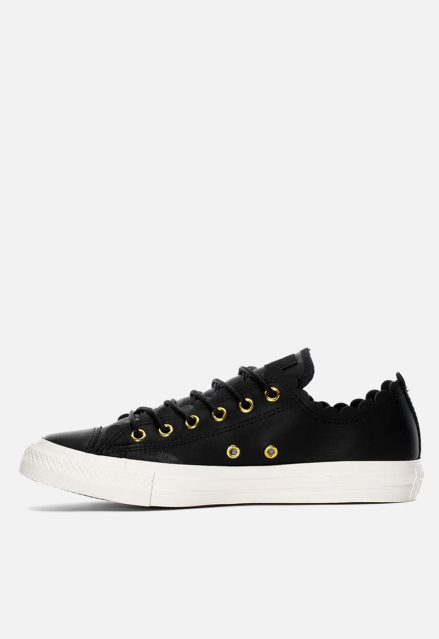 Converse - Ctas scalloped leather l ox - black 