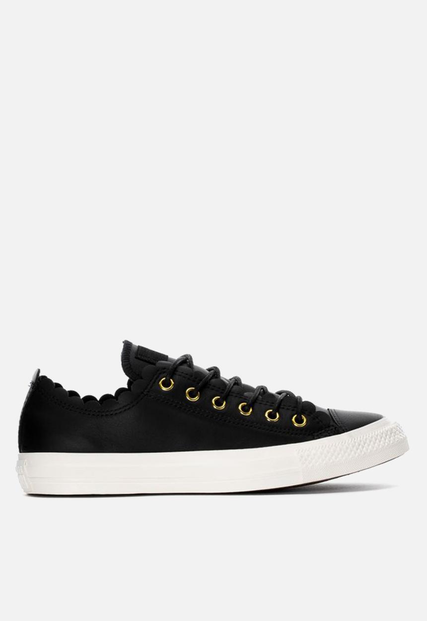 Converse - Ctas scalloped leather l ox - black 