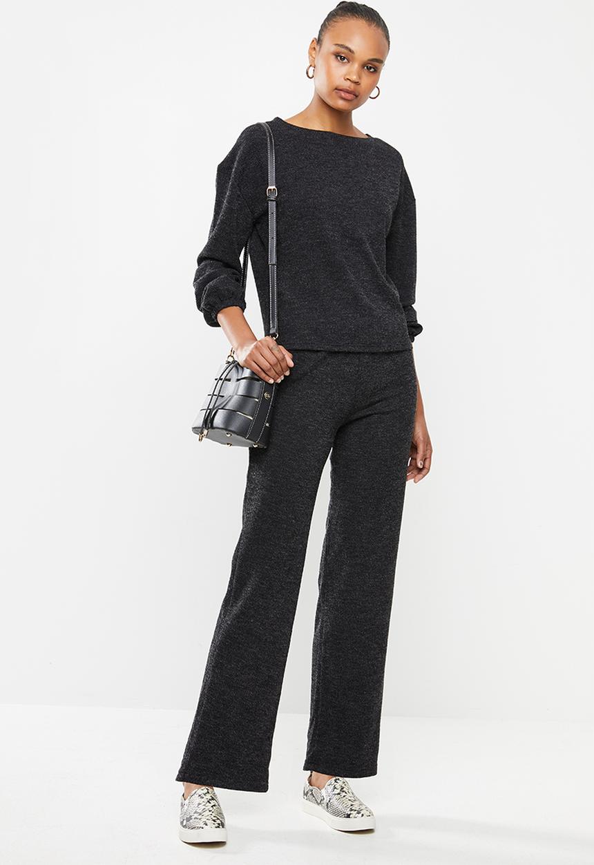 edit - Cosy knit jogger - black