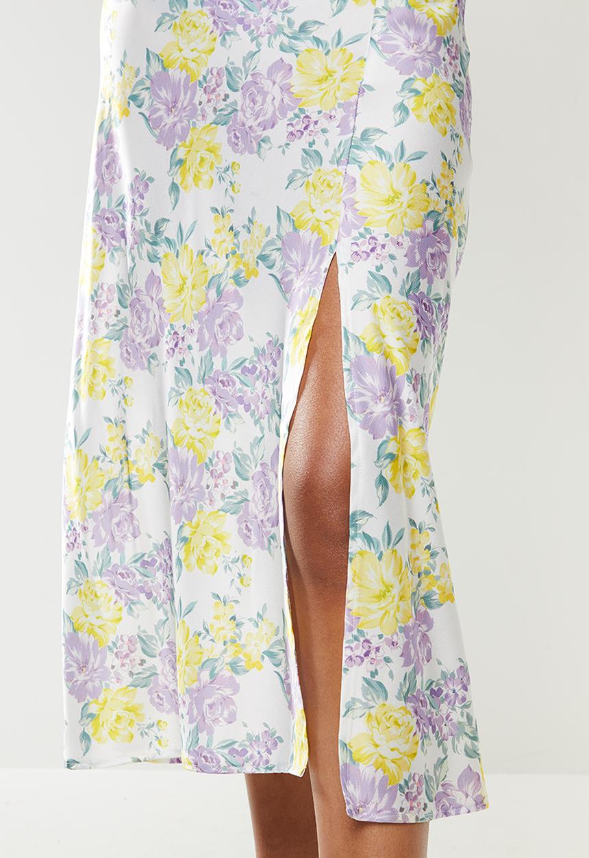 Glamorous - Sateen pencil skirt with slit - multi