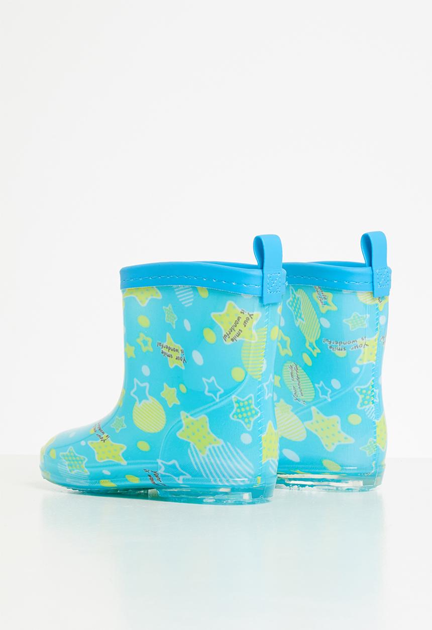 Pop Candy - Boys printed rain boots - light blue