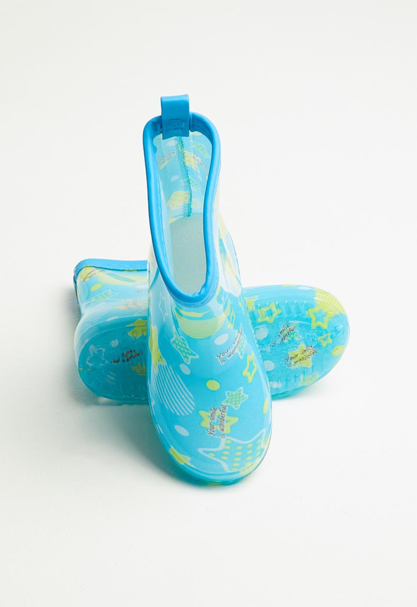 Pop Candy - Boys printed rain boots - light blue