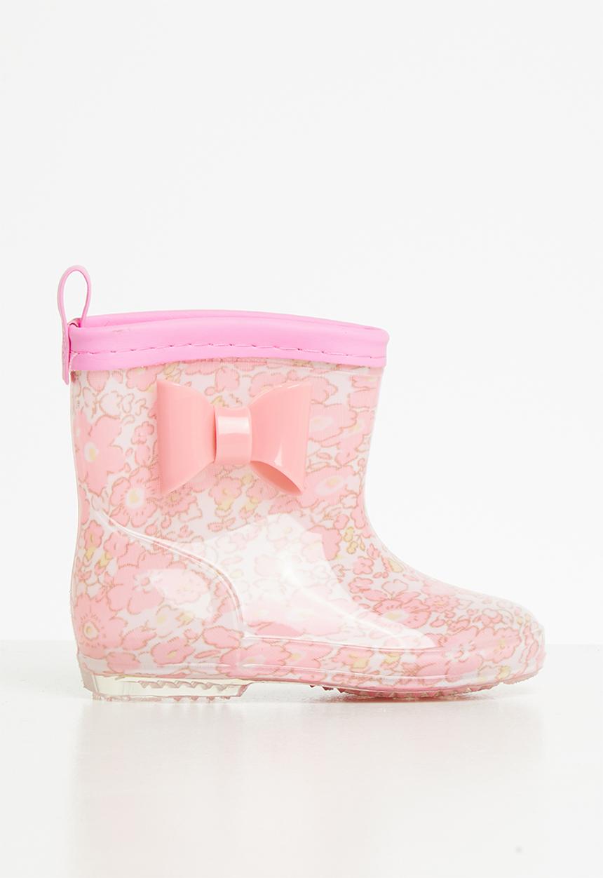 Pop Candy - Printed boots with bow - pink