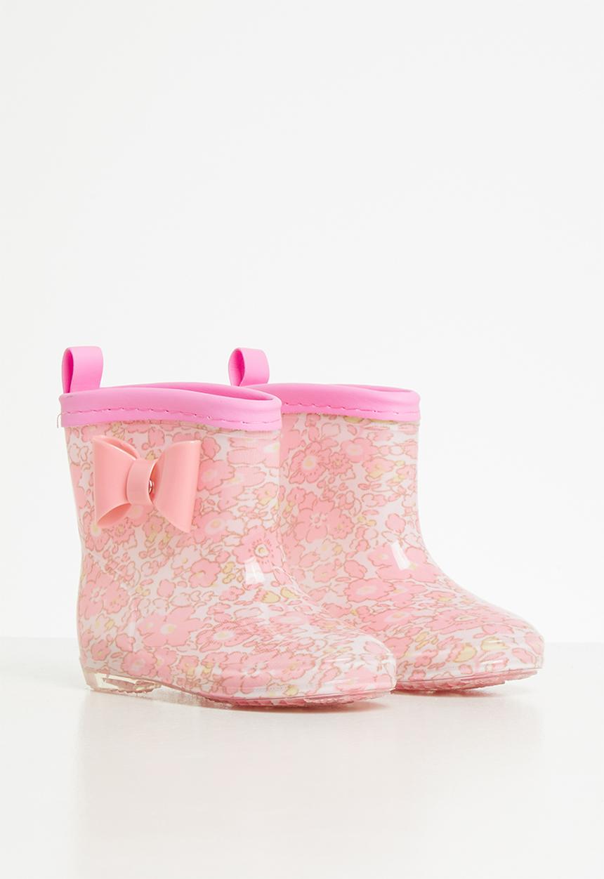 Pop Candy - Printed boots with bow - pink