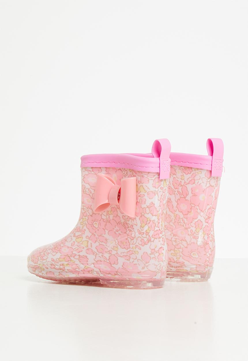 Pop Candy - Printed boots with bow - pink