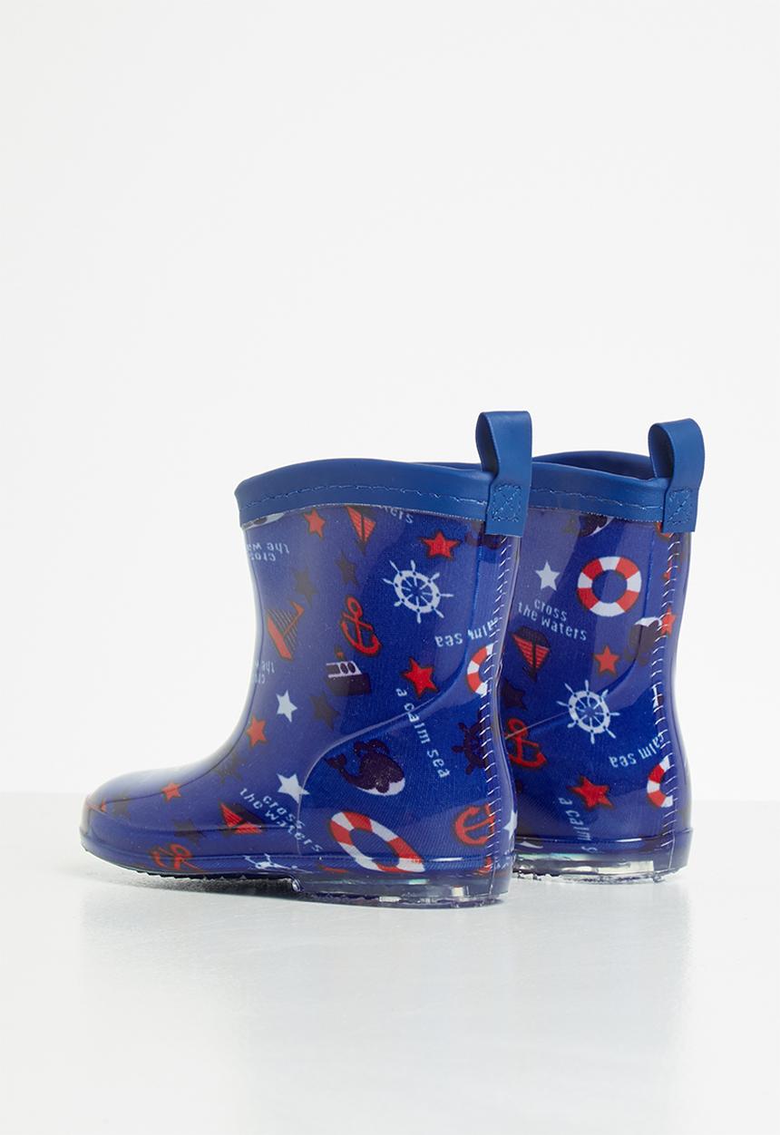 Pop Candy - Boys printed rain boots - blue