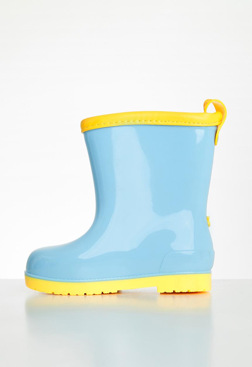Pop Candy - Boys dino rain boots - blue & yellow