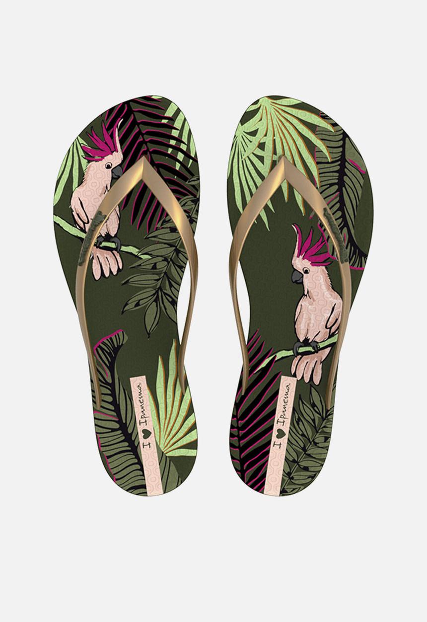 Ipanema - Wave natural fem flip flop - green