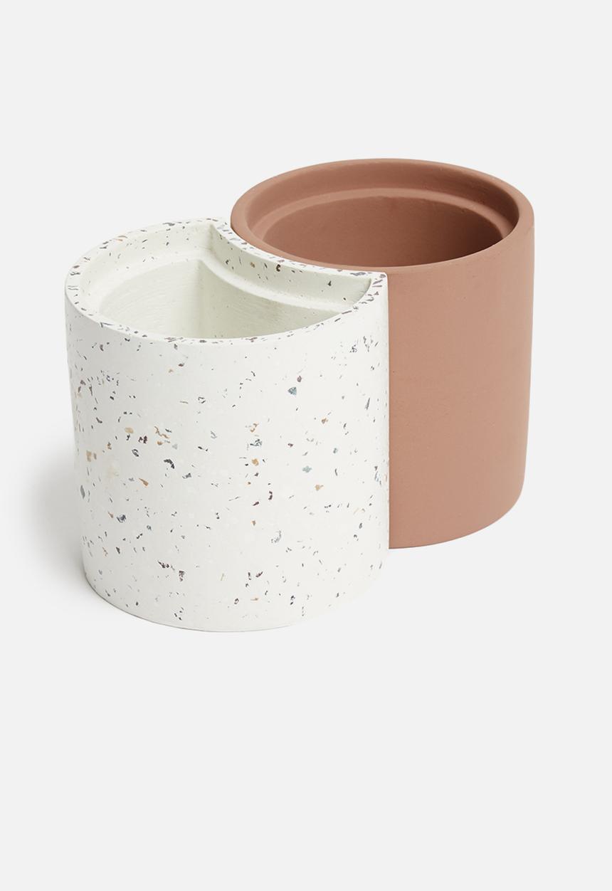 Sixth Floor - Arizona pen holder set of 2 - white/terracotta
